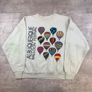 Vintage Resort Images Albuquerque Balloon Festival Sweatshirt Gray Large USA